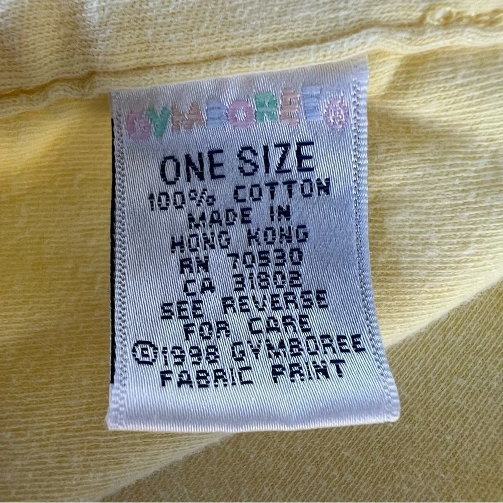 Vintage Gymboree Fish Sea Star Reversible Baby Blanket 90s  Yellow White GUC